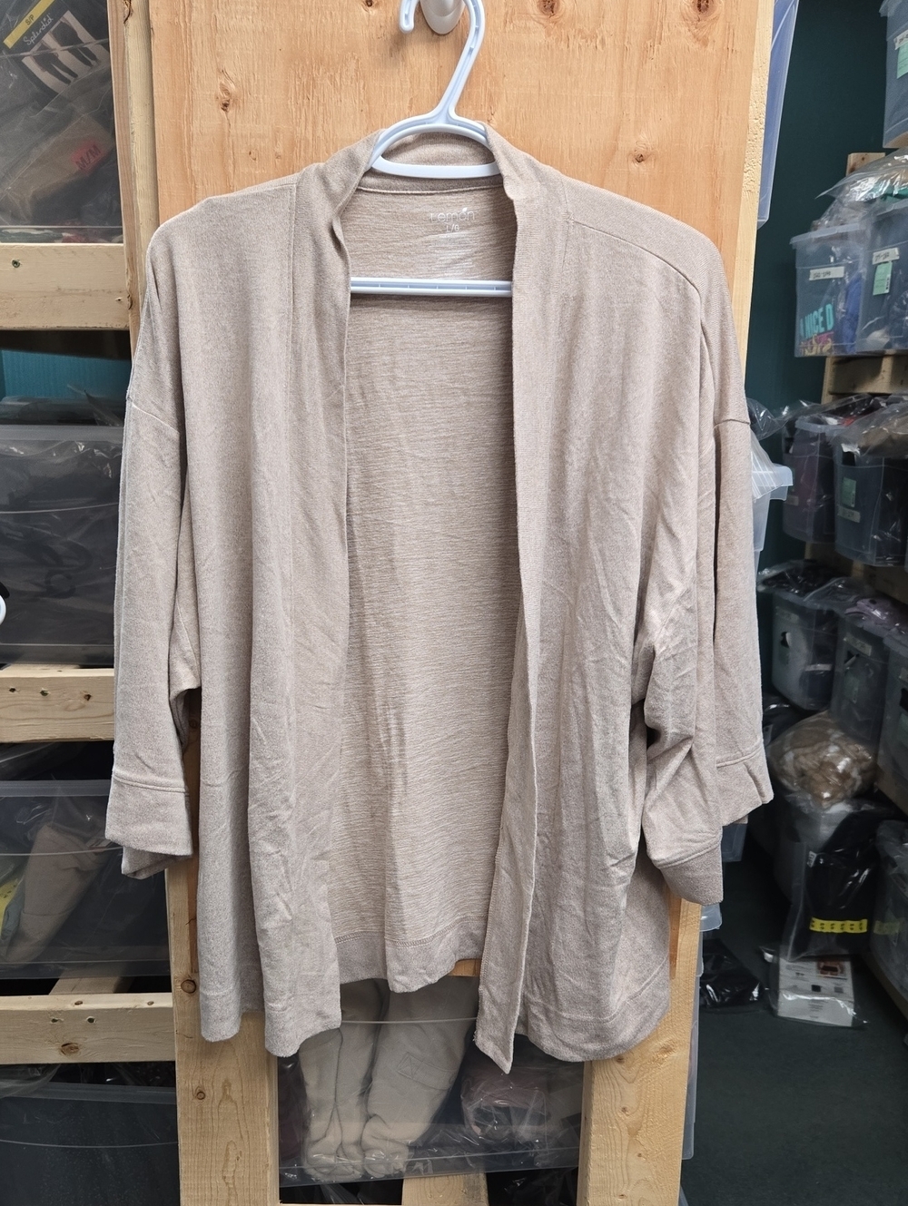 Lemon Size L Beige Bell Sleeve Lounge Cardigan
